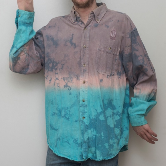 UO Urban Renewal Dyed Button Up, Long Sleeve - Picture 1 of 4